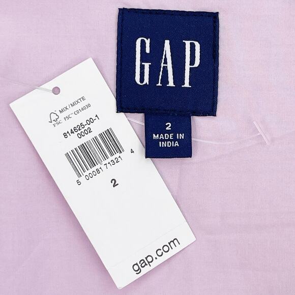 Gap One Shoulder Midi Dress Sz 2 New $98 Iris Purple Cotton Side Zip Eyelet Hem - Picture 8 of 12